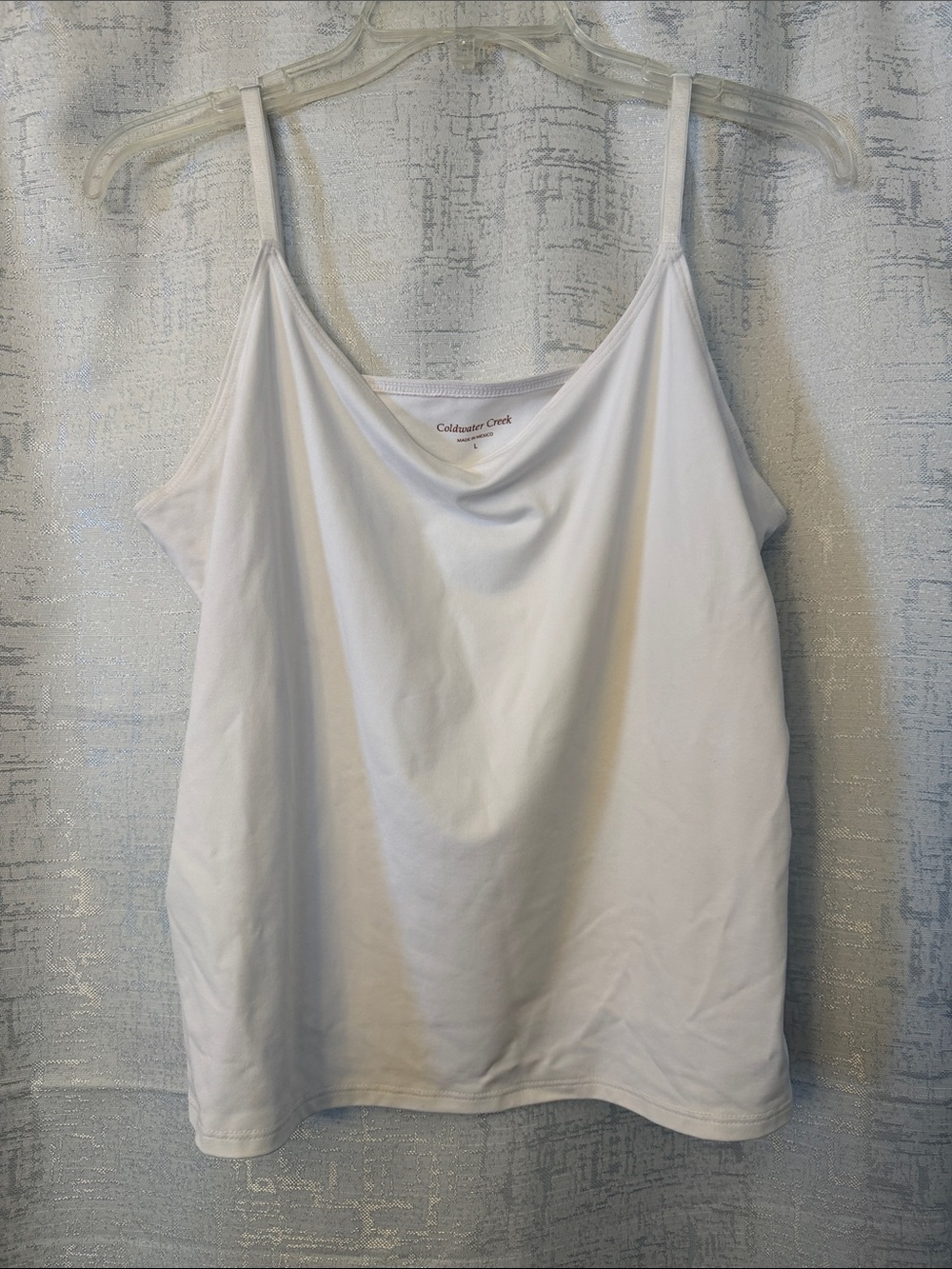 Coldwater Creek White Draped Cowl Neck Tank
